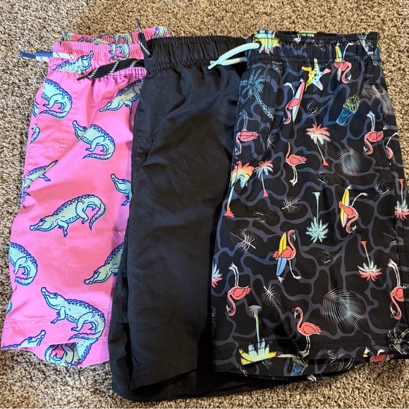 George Other - EUC LOT OF 3 10/12 boys Swim Trunks Set black pink pool beach members mark